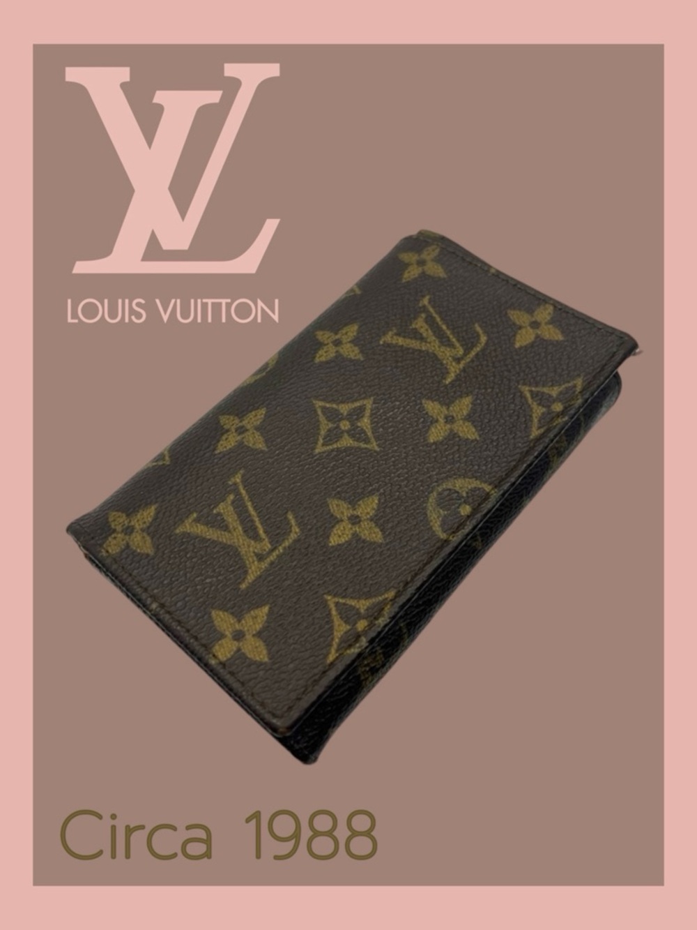 Porte Monnaie Billets Tresor 1988 Vintage LOUIS VUITTON Wallet Classic Monogram